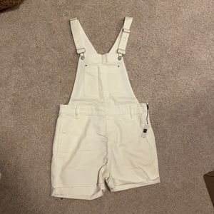 BRAND NEW White Overall Shorts
